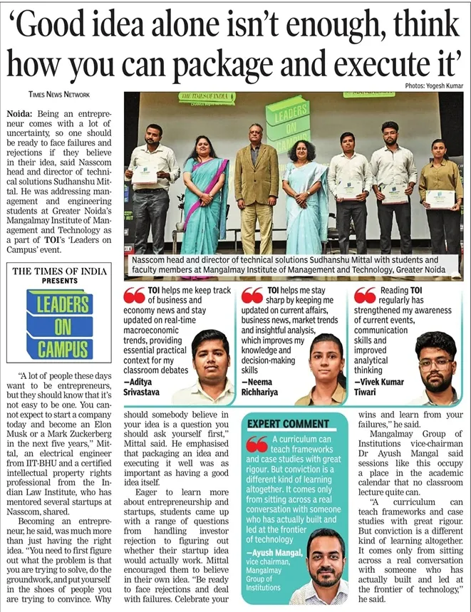 Mangalmay Hosts The Times of India's 'Leaders on Campus' Initiative
